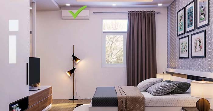 Lắp đặt máy lạnh cạnh giường ngủ